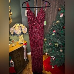 Windsor Burgundy Sequin Dress